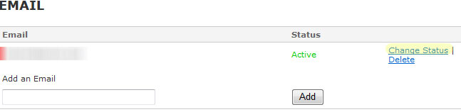 Email Change Status Link