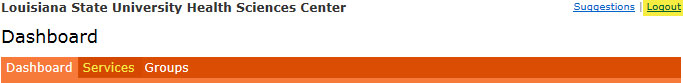 e2Campus Services and Logout page