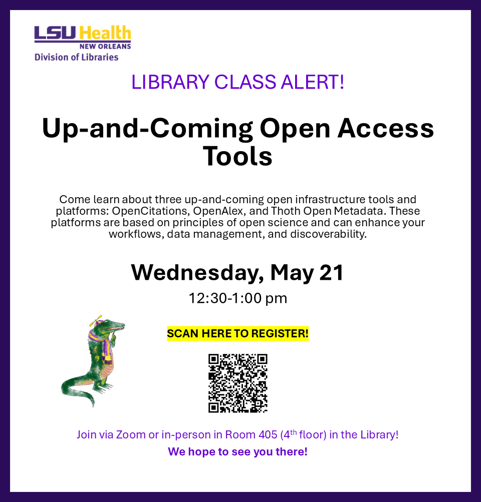 Event Title: Library - May Class 1 Matthew Folse, Event Date: May 21, Starting at 12:30 PM and ending at 01:00 PM in Building: Resource Center Building Room: Room 405