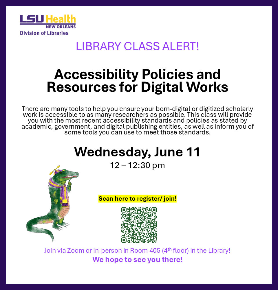 Event Title: Library - June Class 1 Elizabeth Holt, Event Date: June 11, Starting at 12:00 PM and ending at 12:30 PM in Building: Resource Center Building Room: Room 405