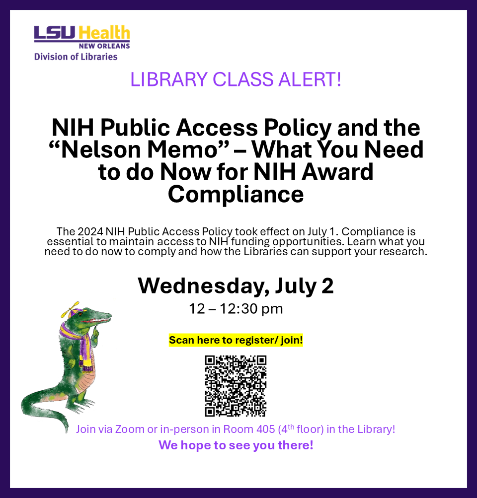 Event Title: Library - July Class 1 Sharon Duffy and Matthew Folse, Event Date: July 02, Starting at 12:00 PM and ending at 12:30 PM in Building: Resource Center Building Room: Room 405
