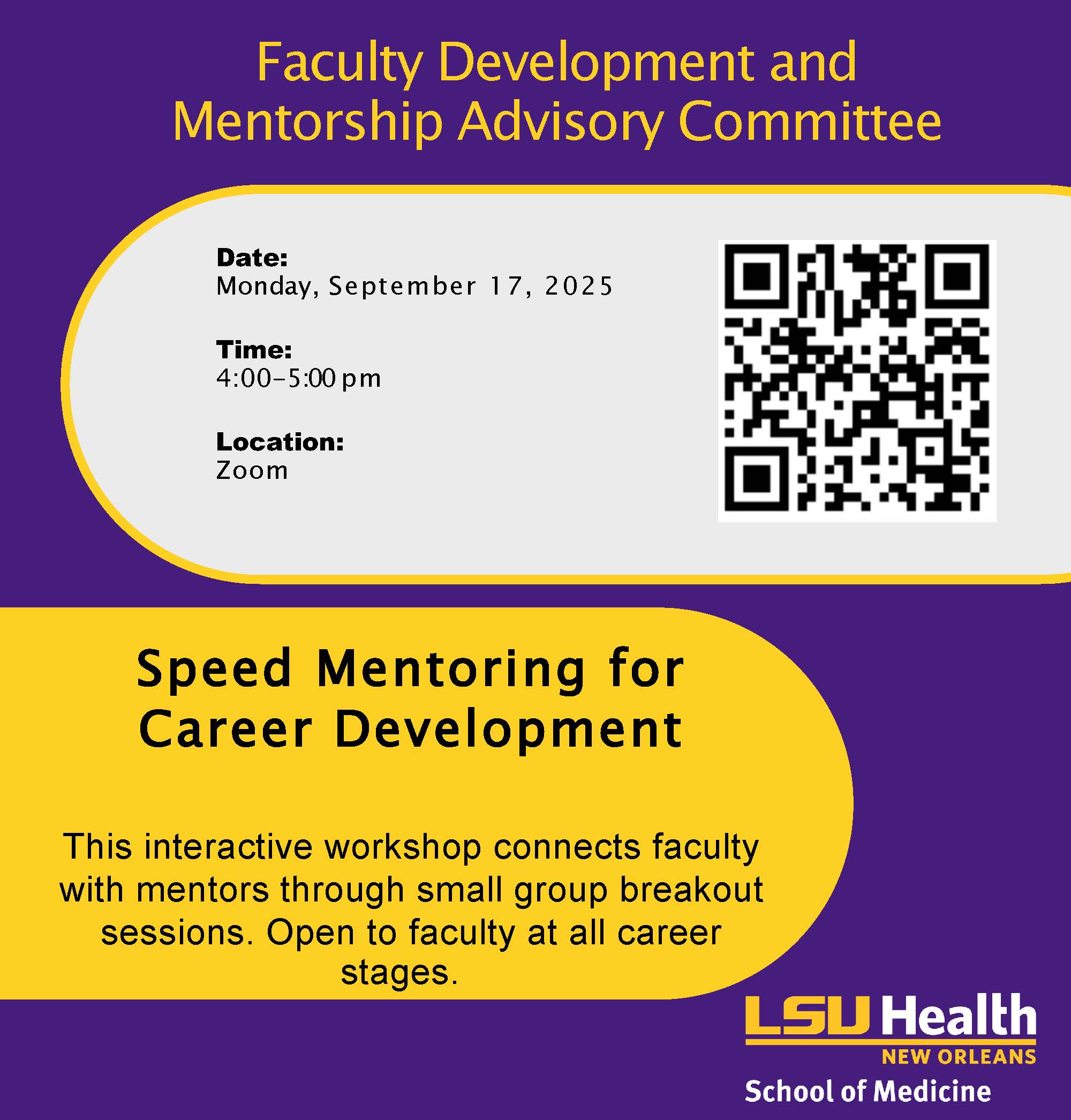 Event Title: Speed Mentoring for Career Development Michelle Moore, Event Date: September 17, Starting at 04:00 PM and ending at 05:00 PM in Building: None
