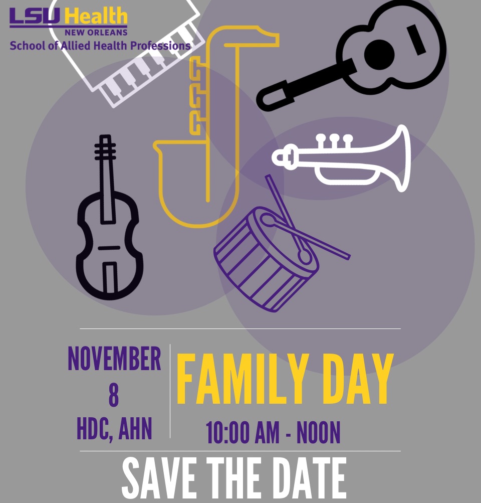 Event Title: Allied Health Family Day , Event Date: November 08, Starting at 10:00 AM and ending at 12:00 PM in Building: Human Development Center