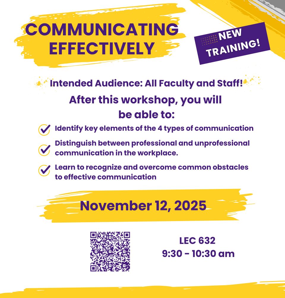 Event Title: Communicating Effectively  Sonja Washington , Event Date: November 12, Starting at 09:30 AM and ending at 10:30 AM in Building: Lions/LSU Clinics Building Room:  632