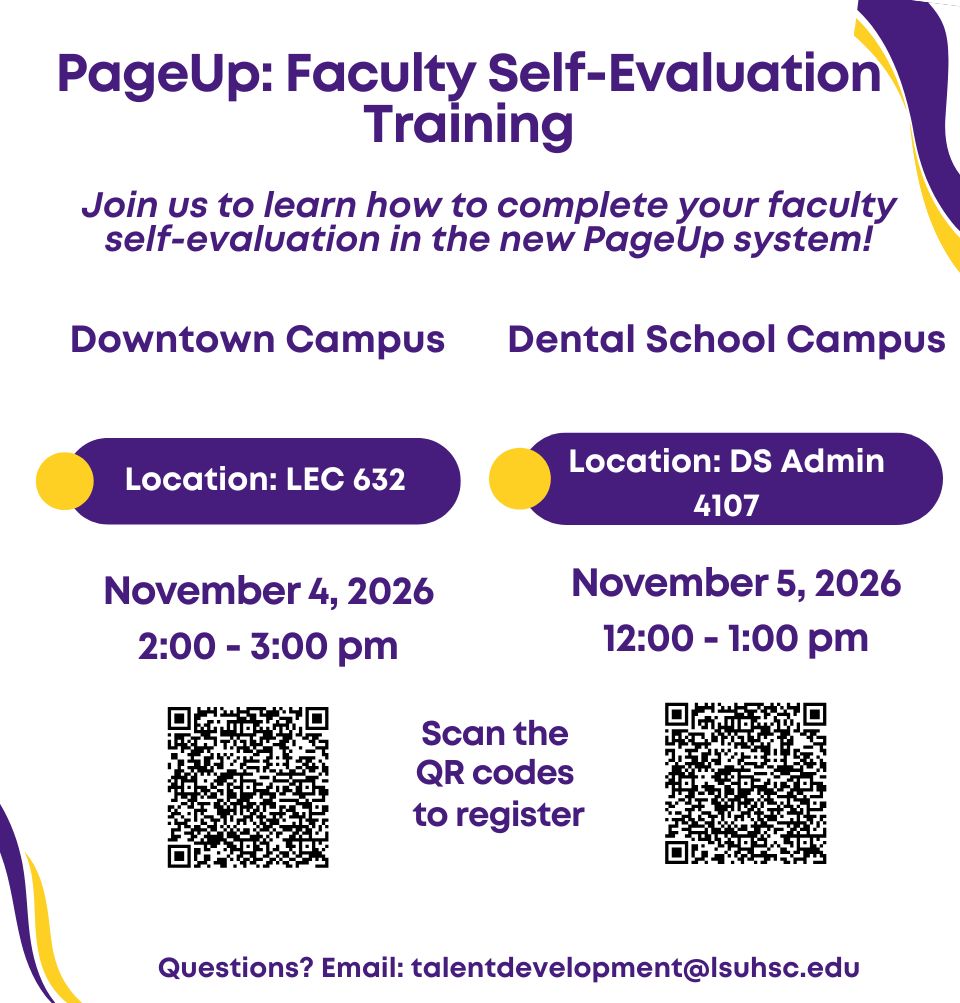 Event Title: PageUp: Faculty Self-Evaluation Training  Sonja Washington, Braylin Artigues , Event Date: November 04, Starting at 02:00 PM and ending at 03:00 PM in Building: None