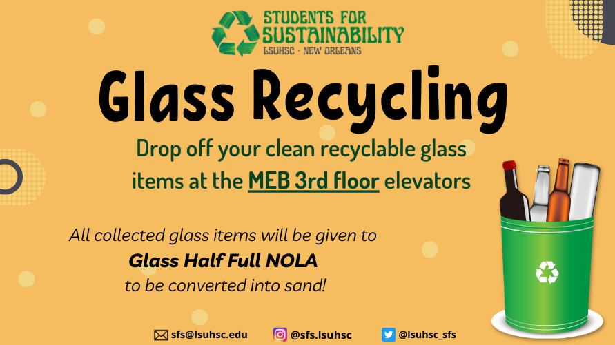 Event Title: On-Campus Glass Recycling , Event Date: September 27, Starting at 12:00 AM and ending at 12:00 AM in Building: None Room:  