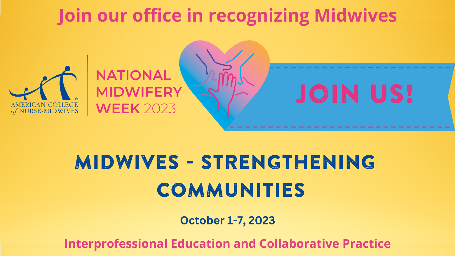 Event Title: Midwife Week 2023 , Event Date: October 01, Starting at 12:00 AM and ending at 12:00 AM in Building: None Room:  