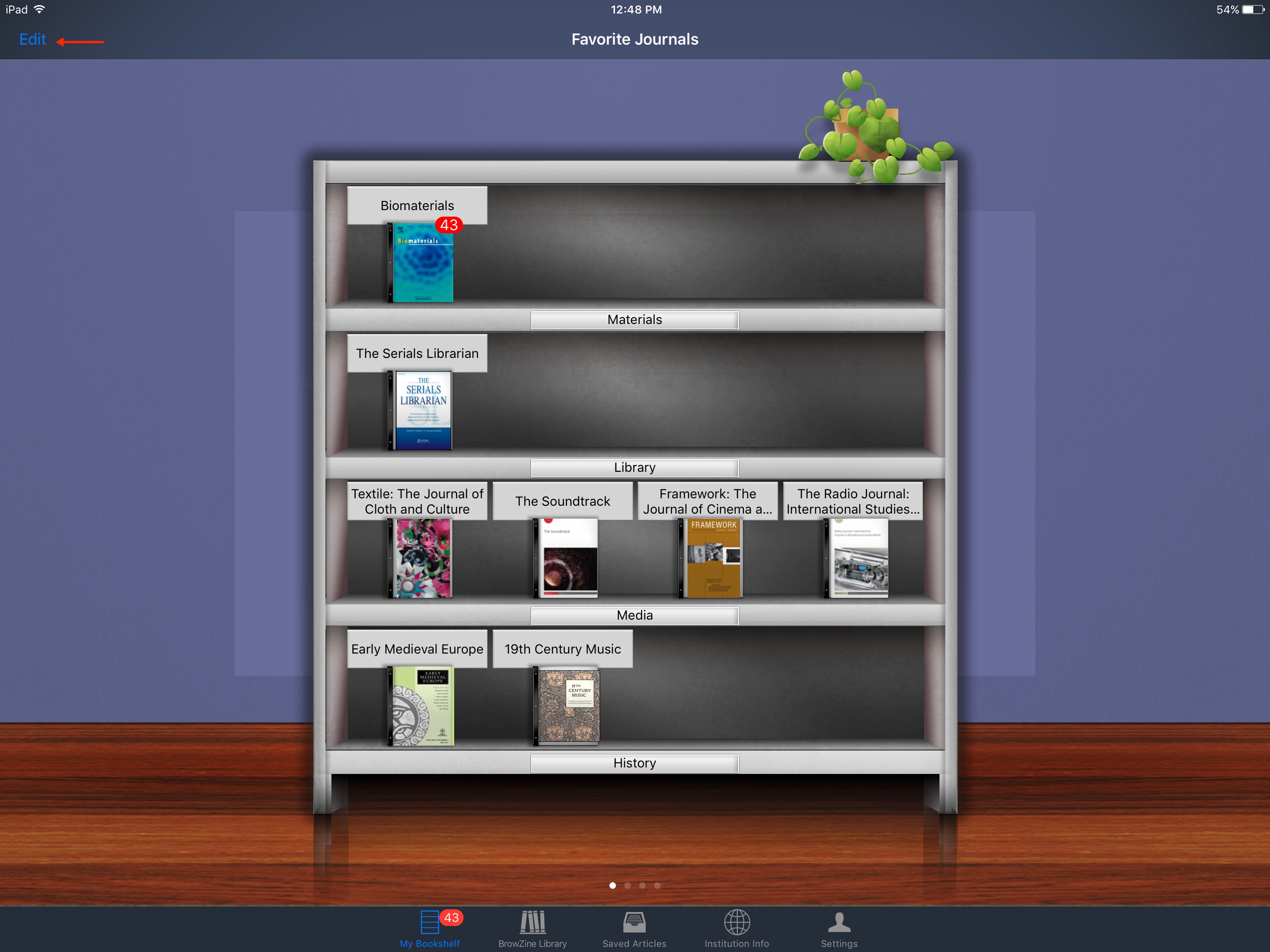 Edit Bookshelf iOS