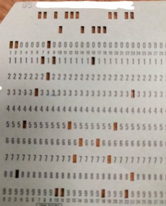 1960s Computer Punch Card, name removed