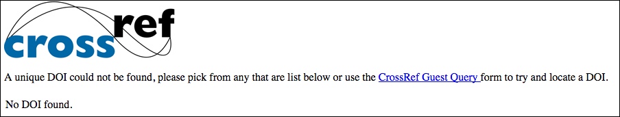 DOI Search Error