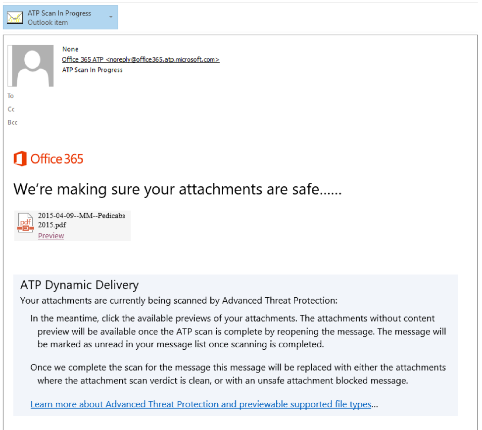 Safe Attachments Office 365