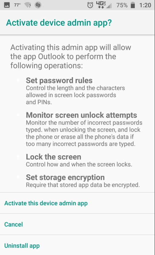screenshot - activate device admin app approval