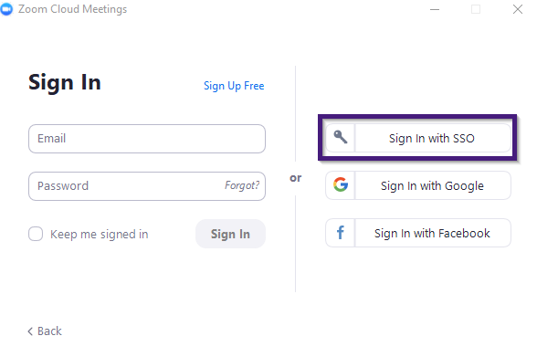 Zoom Sign In With SSO