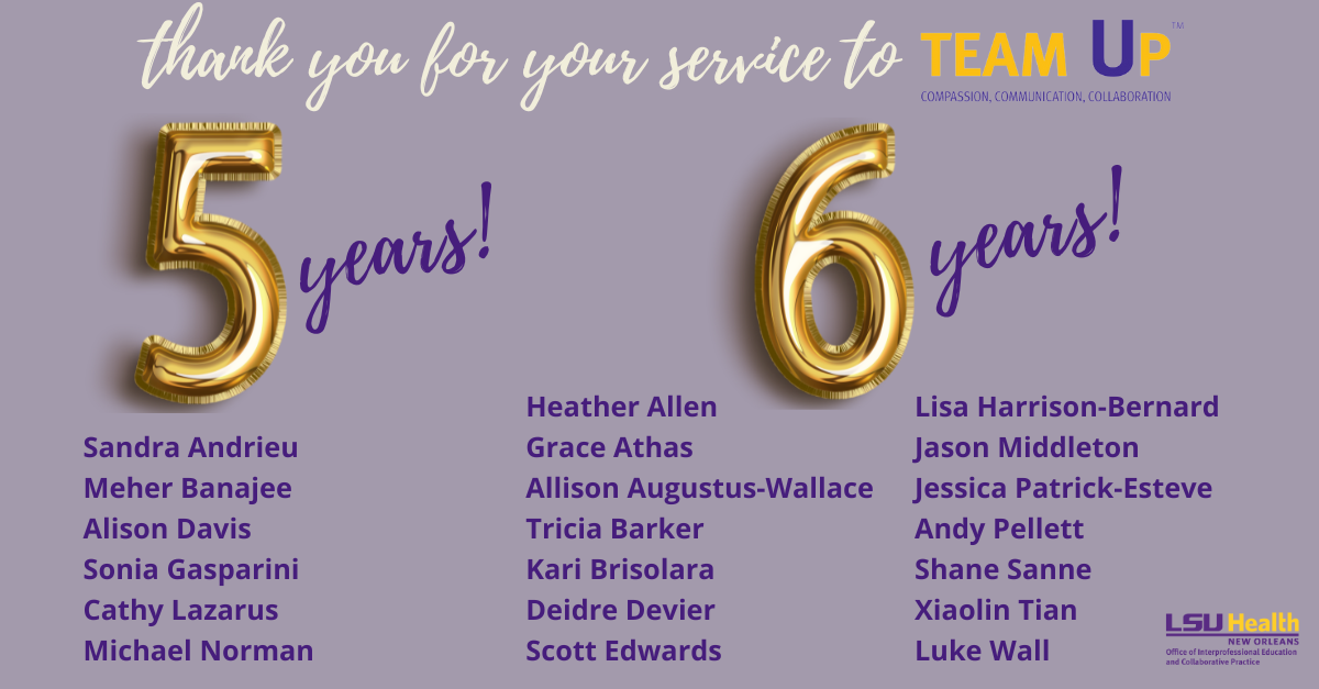 List of Faculty members for the last 5 and 6 years