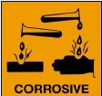 small corrosive hazard sign