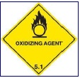 small oxidizing hazard sign