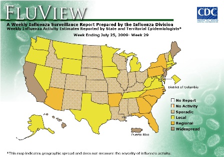 Weekly Influenza Surveillance: Week ending July 25, 2009