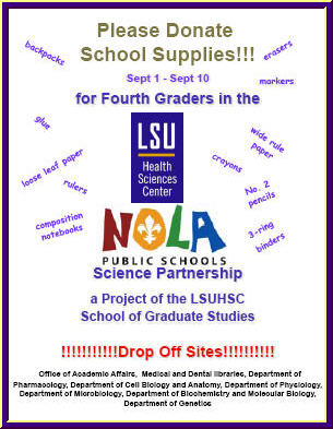 Donate school supplies Sept 1 - 10th 