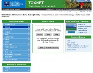 HSDB provides toxicology info on over 5000 substances