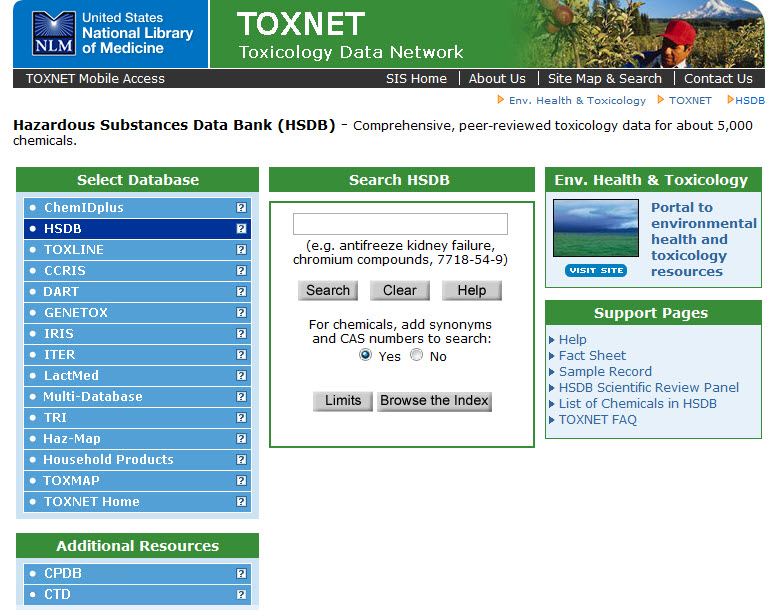 Hazardous Substances Data Bank Survey Libraries News