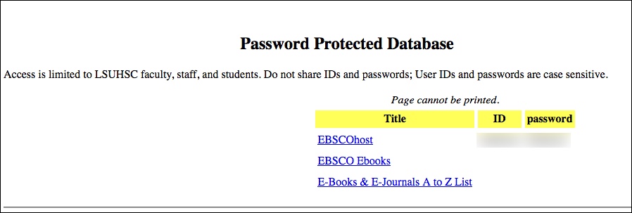 Password Page