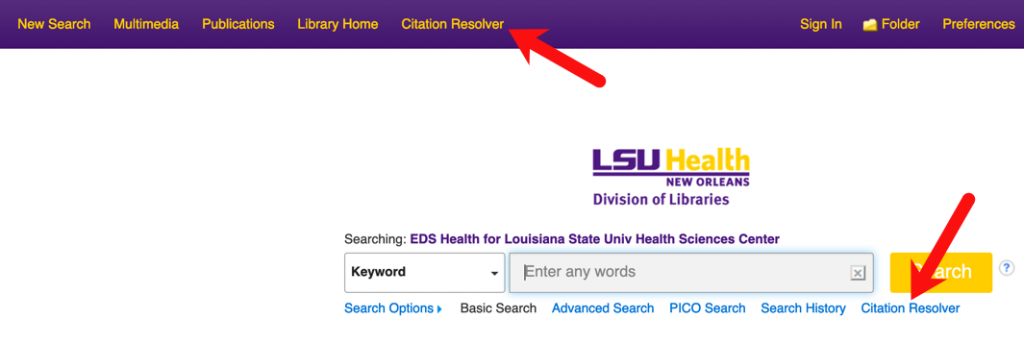 Image showing Citation Resolver in Discovery service.