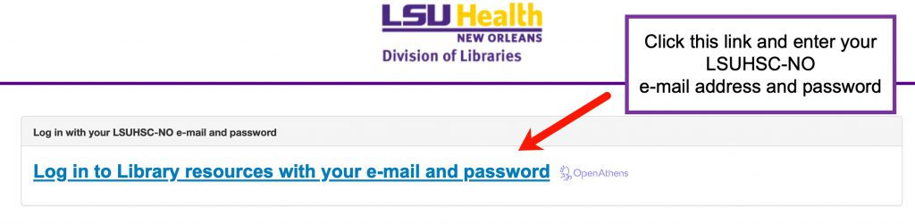 Screenshot of a login link