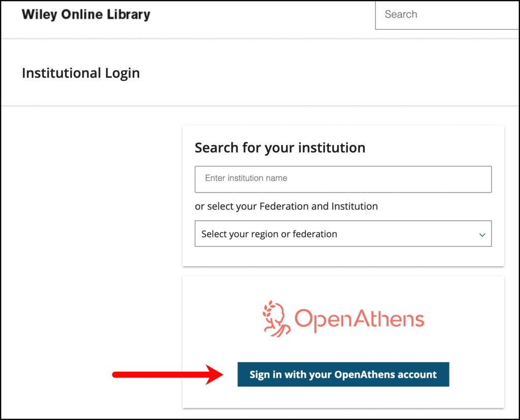 Screenshot of login options