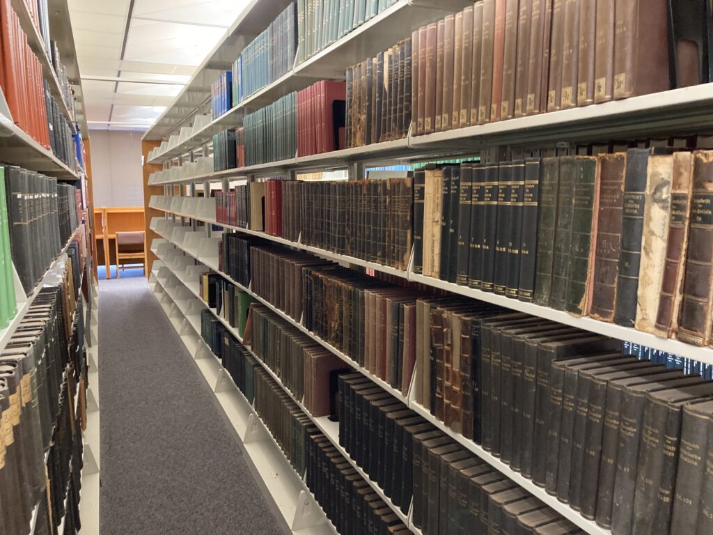 Screenshot of rows of journals