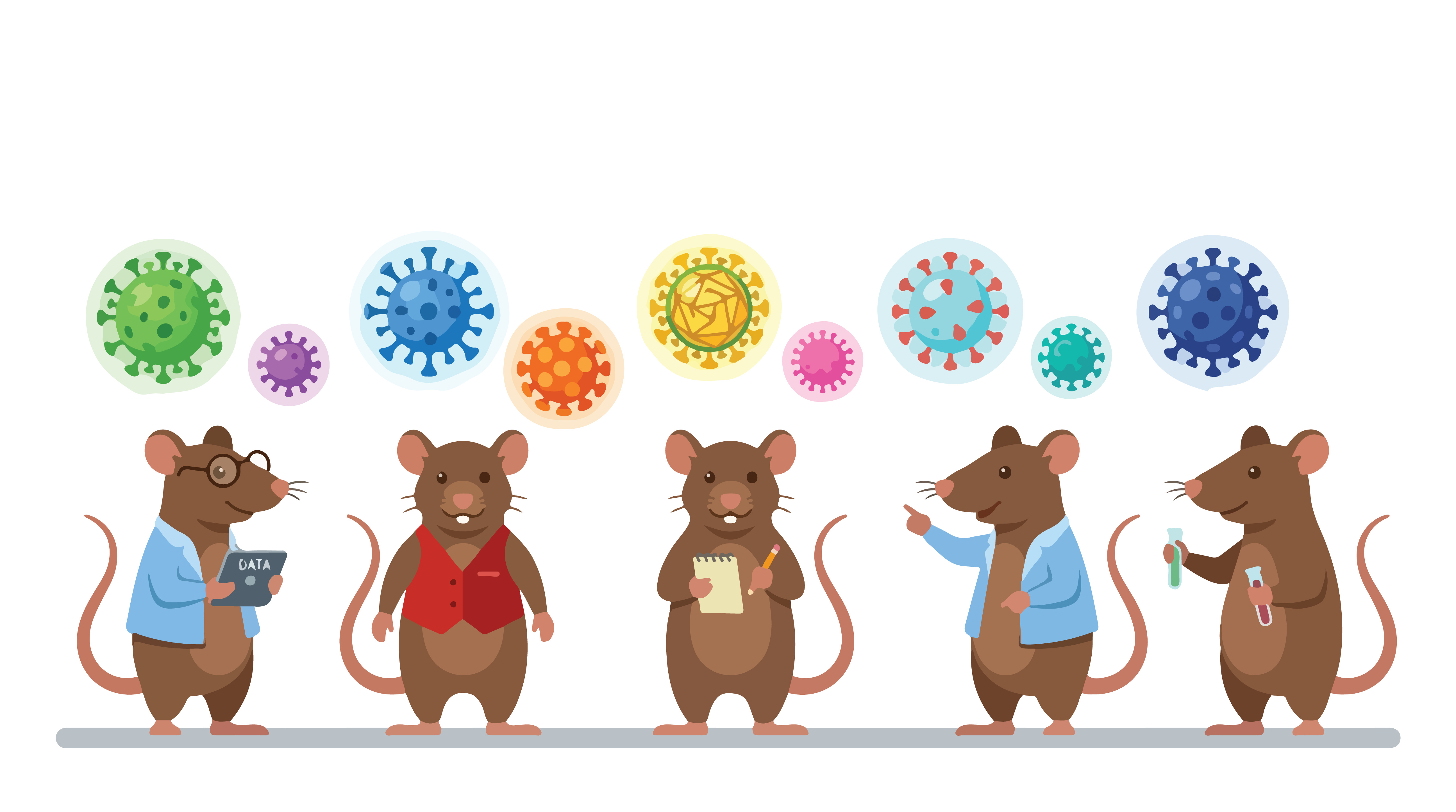 illustration of a rat swarm and a virus