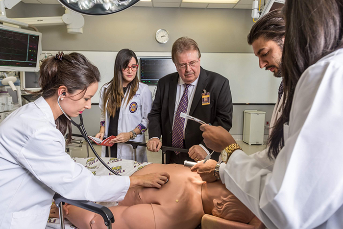 Dr. Steve Nelson with medical students