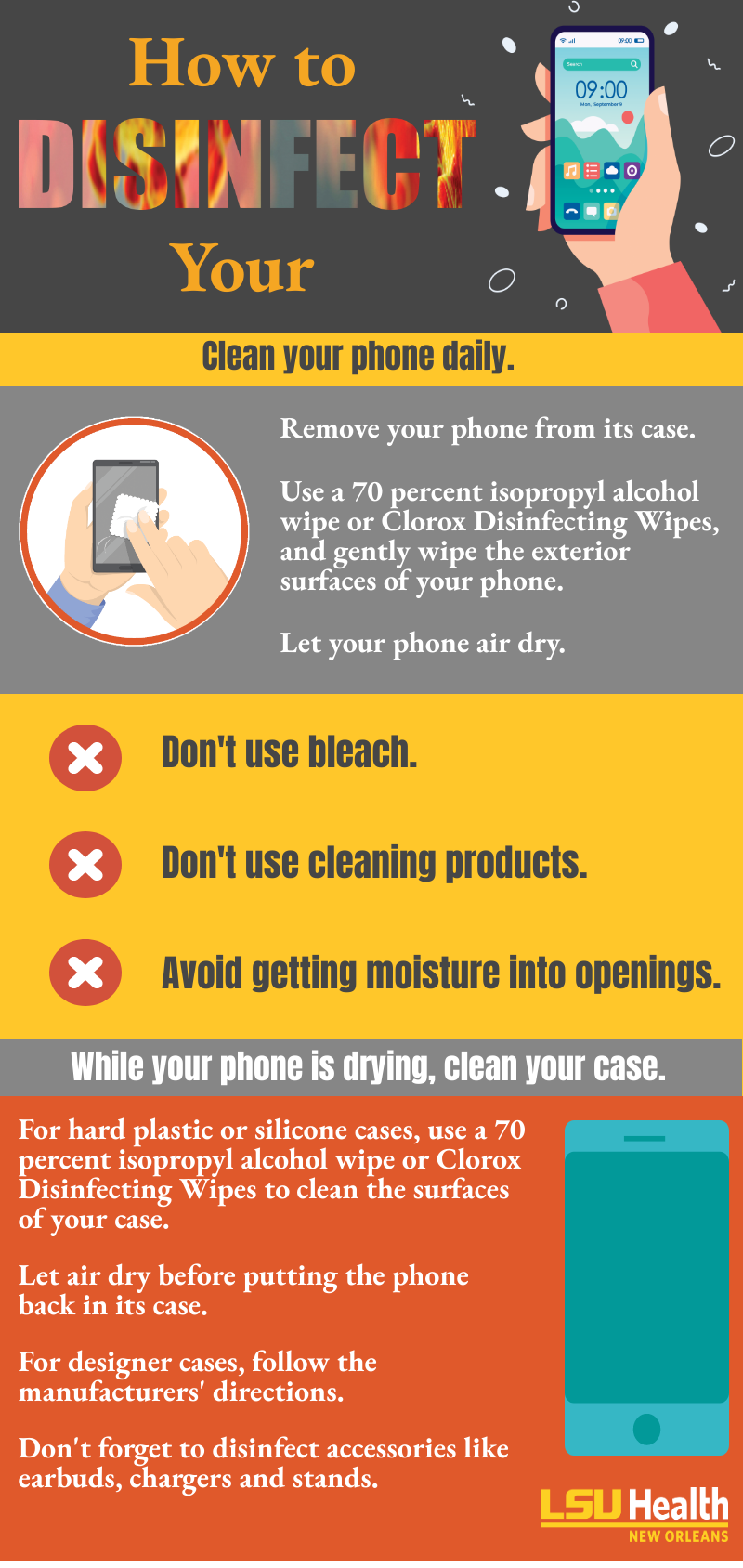tips to dinfect your cellphone