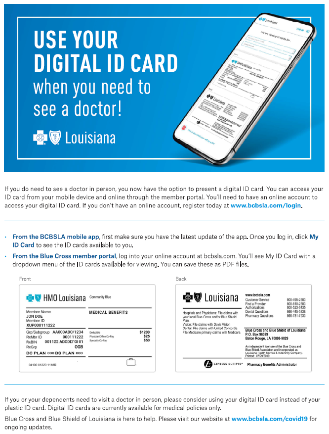 BCBSLA Digital ID Information