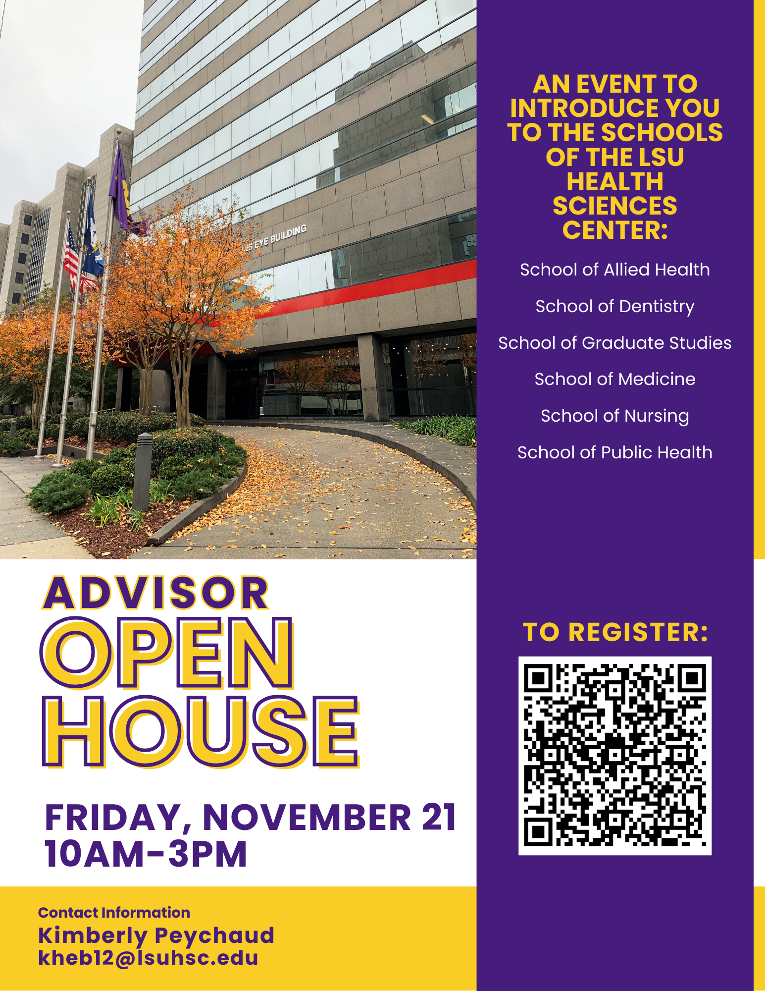 Flyer for Advisor Open House 2025
