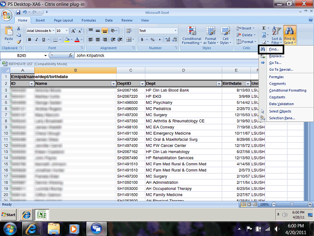 Screen image of this step