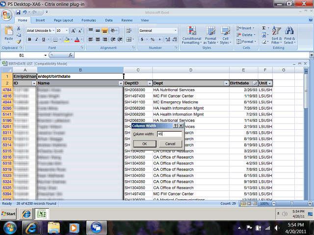 Screen image of this step