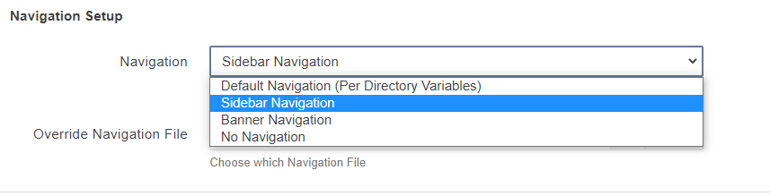 Navigation Options