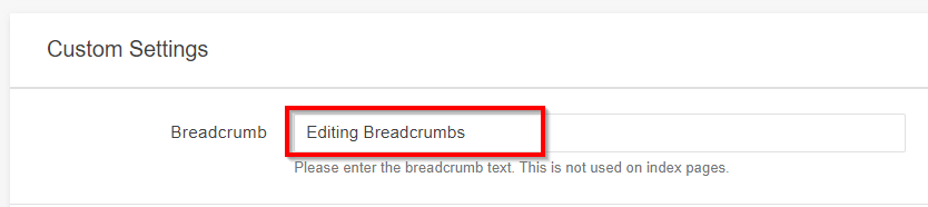 Breadcrumbs properties