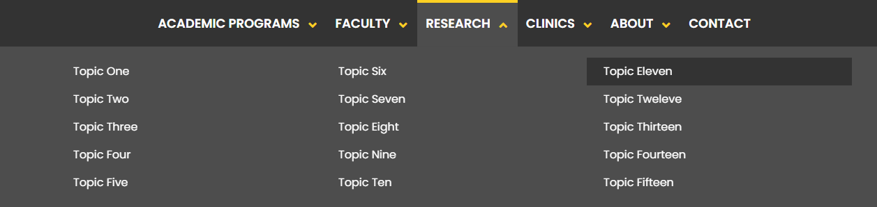 Mega nav example